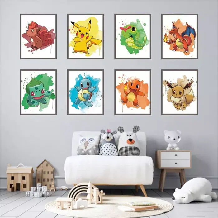 Póster de Pokémon para niños de lienzo estilo acuarela - Imagen 5